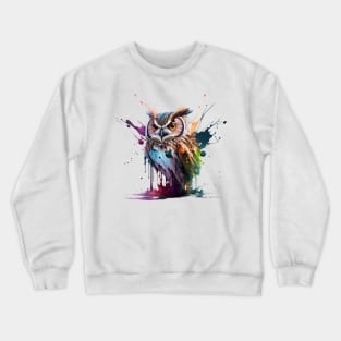 Owl Splash Art: Enchanting Fantasy Illustration #1 Crewneck Sweatshirt